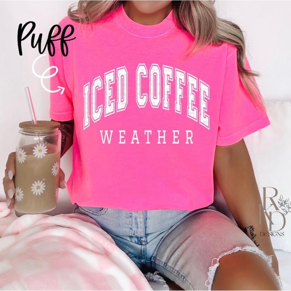 ICED COFFEE WEATHER TSHIRT - Picture 1 of 2